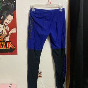 blue/black addidas leggings